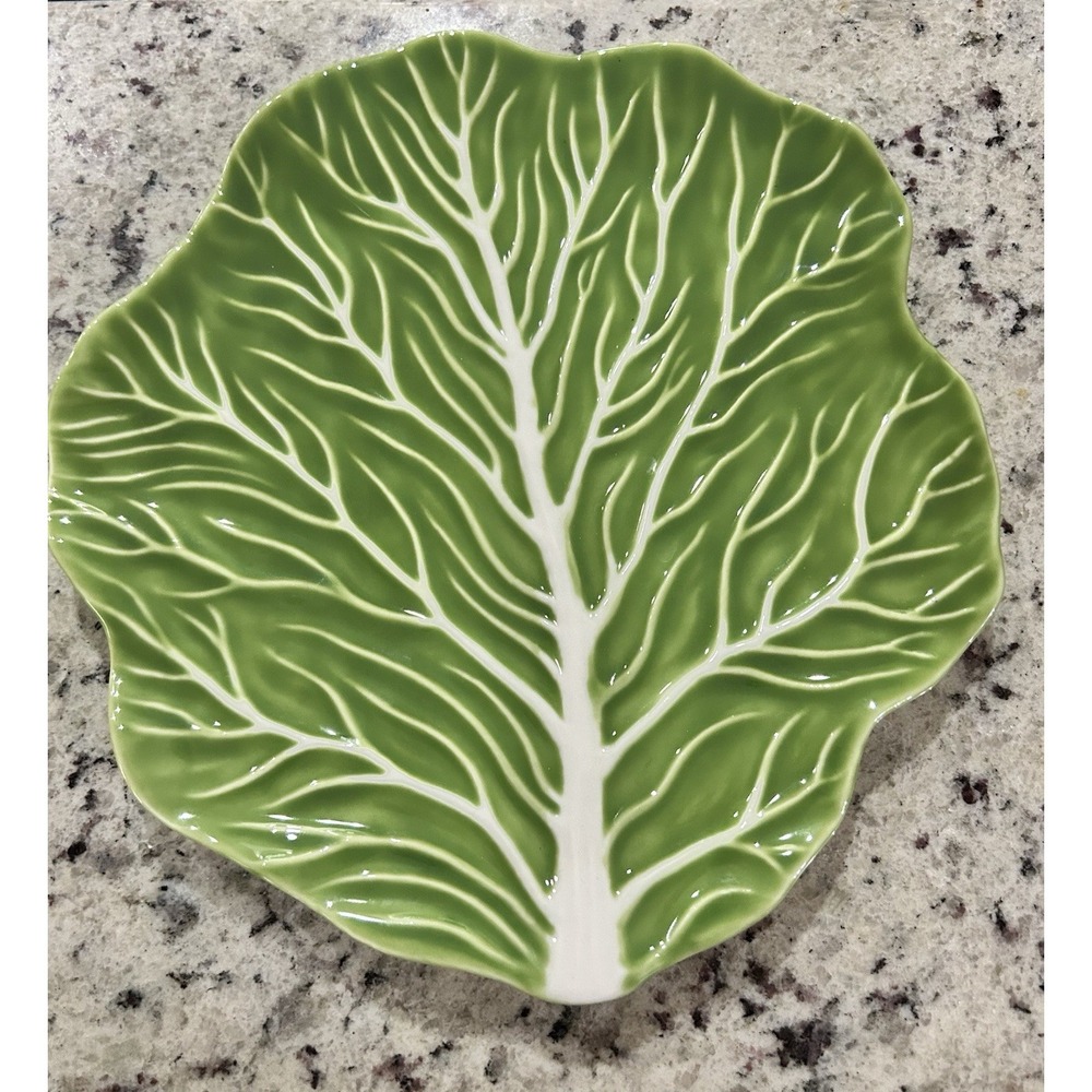 Threshold Cabbage Leaf Stoneware Salad Plate 9.5" Green